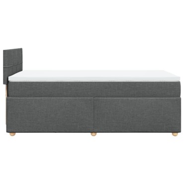 vidaXL Κρεβάτι Boxspring με Στρώμα Σκούρο Γκρι 80x200 εκ. Υφασμάτινο