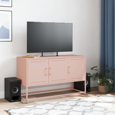 vidaXL Έπιπλο Τηλεόρασης Ροζ 100,5x39x60,5cm από Ατσάλι