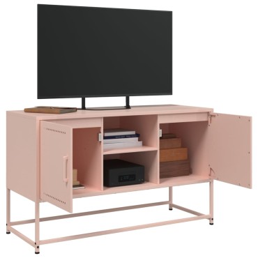 vidaXL Έπιπλο Τηλεόρασης Ροζ 100,5x39x60,5cm από Ατσάλι