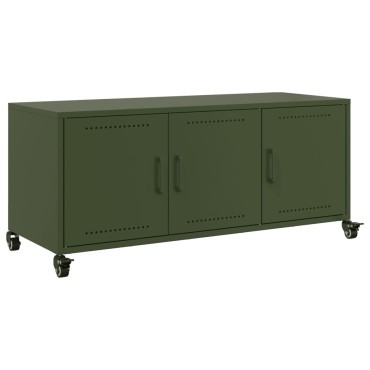vidaXL Έπιπλο Τηλεόρασης Πράσινο Λαδί 100,5x39x43,5cm από Ατσάλι