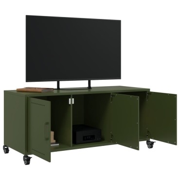 vidaXL Έπιπλο Τηλεόρασης Πράσινο Λαδί 100,5x39x43,5cm από Ατσάλι