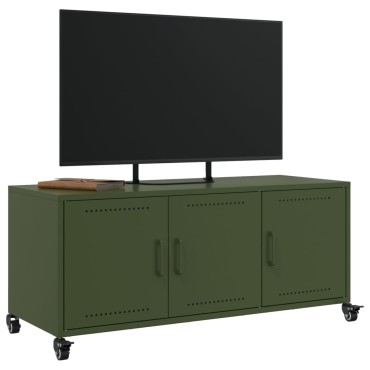 vidaXL Έπιπλο Τηλεόρασης Πράσινο Λαδί 100,5x39x43,5cm από Ατσάλι
