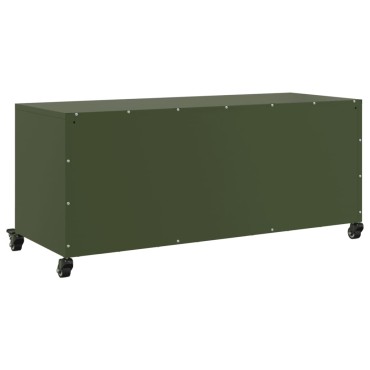 vidaXL Έπιπλο Τηλεόρασης Πράσινο Λαδί 100,5x39x43,5cm από Ατσάλι