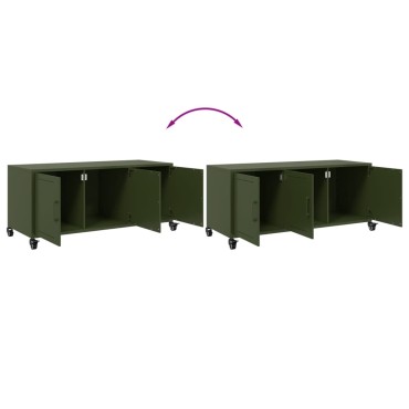vidaXL Έπιπλο Τηλεόρασης Πράσινο Λαδί 100,5x39x43,5cm από Ατσάλι