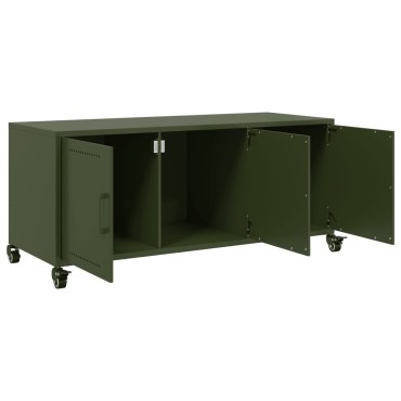 vidaXL Έπιπλο Τηλεόρασης Πράσινο Λαδί 100,5x39x43,5cm από Ατσάλι