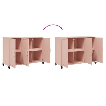 vidaXL Ντουλάπι Ροζ 100,5x39x72cm από Χάλυβα 1 τεμ.