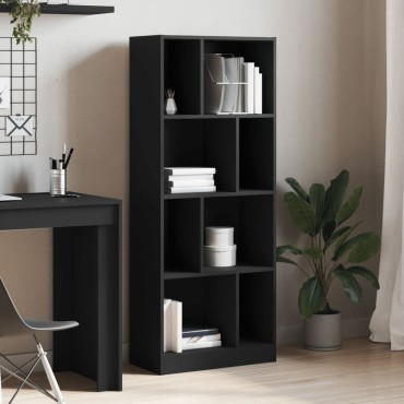 vidaXL Βιβλιοθήκη Μαύρη 57x28,5x141cm από Επεξεργασμένο Ξύλο 1 τεμ.