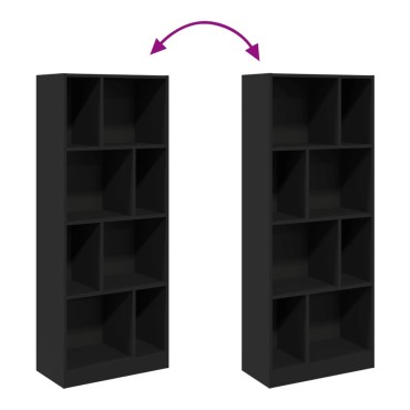 vidaXL Βιβλιοθήκη Μαύρη 57x28,5x141cm από Επεξεργασμένο Ξύλο 1 τεμ.