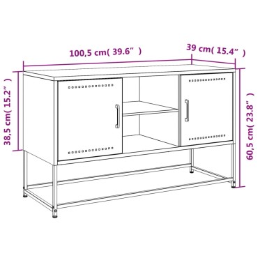 vidaXL Μπουφές Μαύρος 36x39x123cm από Ατσάλι 1 τεμ.