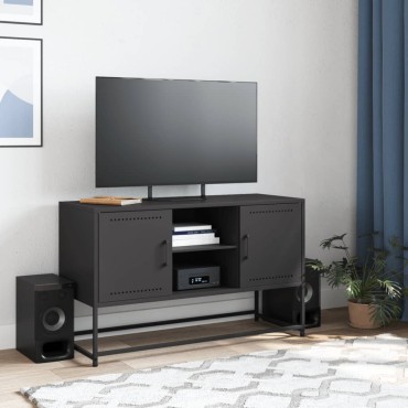 vidaXL Μπουφές Μαύρος 36x39x123cm από Ατσάλι 1 τεμ.