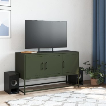 vidaXL Έπιπλο Τηλεόρασης Πράσινο Λαδί 100,5x39x60,5cm από Ατσάλι
