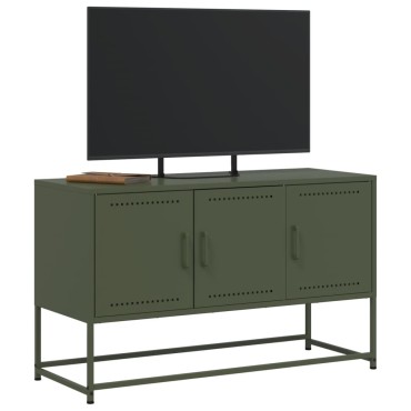 vidaXL Έπιπλο Τηλεόρασης Πράσινο Λαδί 100,5x39x60,5cm από Ατσάλι