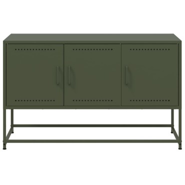 vidaXL Έπιπλο Τηλεόρασης Πράσινο Λαδί 100,5x39x60,5cm από Ατσάλι