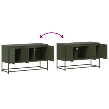 vidaXL Έπιπλο Τηλεόρασης Πράσινο Λαδί 100,5x39x60,5cm από Ατσάλι