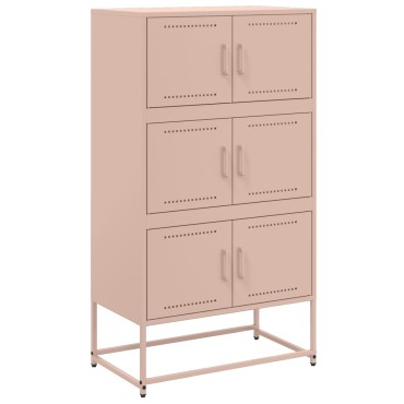 vidaXL Ντουλάπι Ροζ 68,5x38,5x123,5cm από Ατσάλι 1 τεμ.