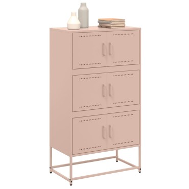 vidaXL Ντουλάπι Ροζ 68,5x38,5x123,5cm από Ατσάλι 1 τεμ.