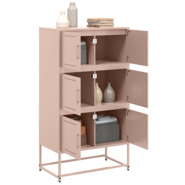 vidaXL Ντουλάπι Ροζ 68,5x38,5x123,5cm από Ατσάλι 1 τεμ.