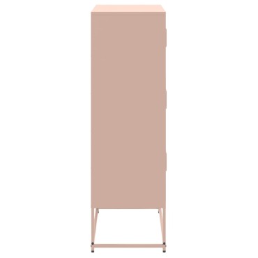 vidaXL Ντουλάπι Ροζ 68,5x38,5x123,5cm από Ατσάλι 1 τεμ.
