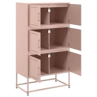 vidaXL Ντουλάπι Ροζ 68,5x38,5x123,5cm από Ατσάλι 1 τεμ.