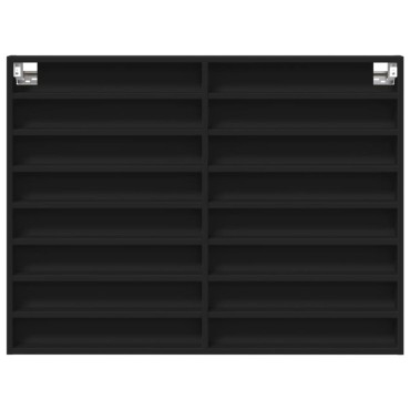 vidaXL Ραφιέρα Μαύρη 100x8,5x75cm από Επεξεργασμένο Ξύλο 1 τεμ.