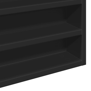 vidaXL Ραφιέρα Μαύρη 100x8,5x75cm από Επεξεργασμένο Ξύλο 1 τεμ.
