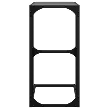 vidaXL Βοηθητικό Τραπέζι με Μαύρο Γυαλί 40x30x61,5cm Ατσάλι 1 τεμ.
