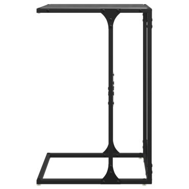 vidaXL Βοηθητικό Τραπέζι με Μαύρο Γυαλί 40x30x61,5cm Ατσάλι 1 τεμ.