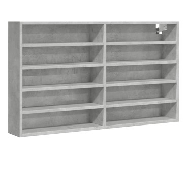 vidaXL Βιτρίνα Γκρι Σκυροδέματος 100x15x58cm από Επεξεργασμένο Ξύλο