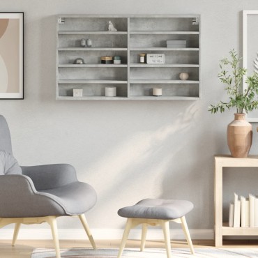 vidaXL Βιτρίνα Γκρι Σκυροδέματος 100x15x58cm από Επεξεργασμένο Ξύλο