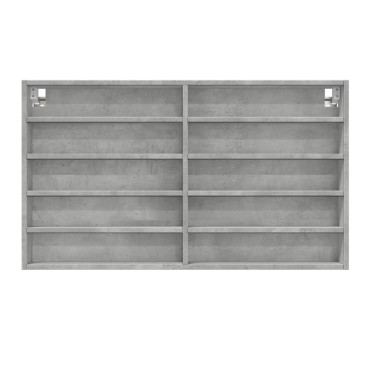vidaXL Βιτρίνα Γκρι Σκυροδέματος 100x15x58cm από Επεξεργασμένο Ξύλο