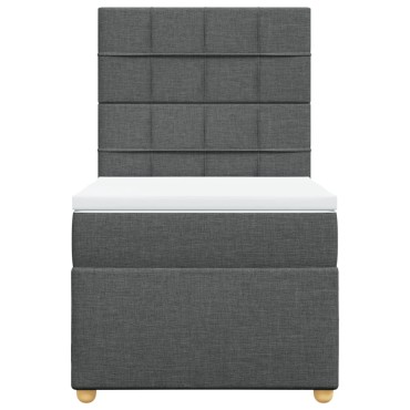 vidaXL Κρεβάτι Boxspring με Στρώμα Σκούρο Γκρι 80x200 εκ. Υφασμάτινο