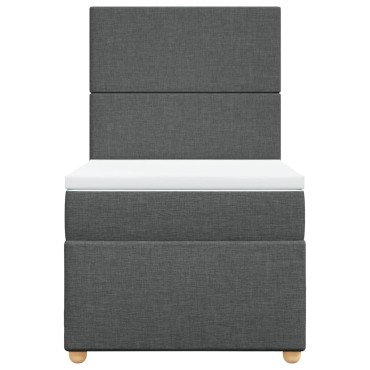 vidaXL Κρεβάτι Boxspring με Στρώμα Σκούρο Γκρι 80x200 εκ. Υφασμάτινο