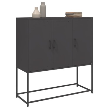 vidaXL Μπουφές Μαύρος 100,5x39x107cm Ατσάλινος 1 τεμ.