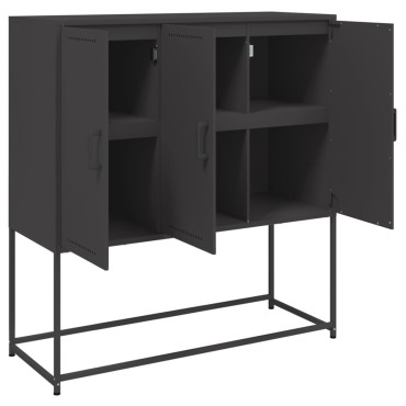 vidaXL Μπουφές Μαύρος 100,5x39x107cm Ατσάλινος 1 τεμ.