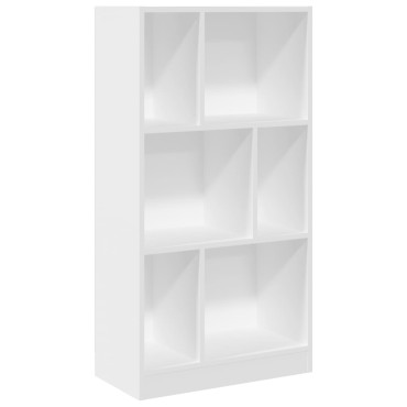 vidaXL Βιβλιοθήκη Λευκή 57x28,5x141cm από Επεξεργασμένο Ξύλο 1 τεμ.