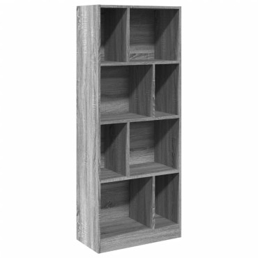 vidaXL Βιβλιοθήκη Γκρι Sonoma 57x28,5x141cm από Επεξεργασμένο Ξύλο 1 τεμ.