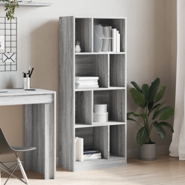 vidaXL Βιβλιοθήκη Γκρι Sonoma 57x28,5x141cm από Επεξεργασμένο Ξύλο 1 τεμ.