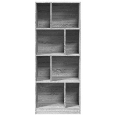 vidaXL Βιβλιοθήκη Γκρι Sonoma 57x28,5x141cm από Επεξεργασμένο Ξύλο 1 τεμ.