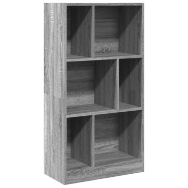vidaXL Βιβλιοθήκη Γκρι Sonoma 57x28,5x107,5cm από Επεξεργασμένο Ξύλο 1 τεμ.
