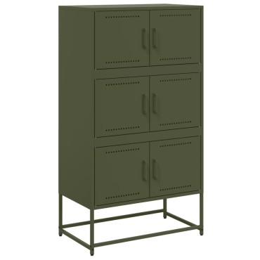 vidaXL Ντουλάπι Πράσινο Λαδί 68,5x38,5x123,5cm από Ατσάλι 1 τεμ.