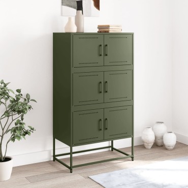 vidaXL Ντουλάπι Πράσινο Λαδί 68,5x38,5x123,5cm από Ατσάλι 1 τεμ.