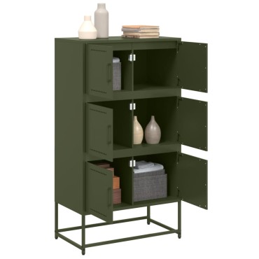 vidaXL Ντουλάπι Πράσινο Λαδί 68,5x38,5x123,5cm από Ατσάλι 1 τεμ.