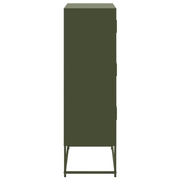 vidaXL Ντουλάπι Πράσινο Λαδί 68,5x38,5x123,5cm από Ατσάλι 1 τεμ.