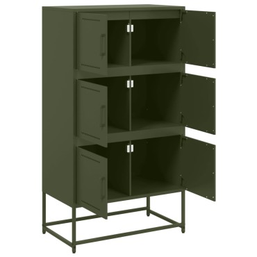 vidaXL Ντουλάπι Πράσινο Λαδί 68,5x38,5x123,5cm από Ατσάλι 1 τεμ.