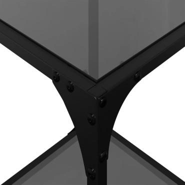 vidaXL Τραπεζάκι Σαλονιού Επιφάνεια Μαύρο Γυαλί 30x30x40cm Ατσάλι 1 τεμ.