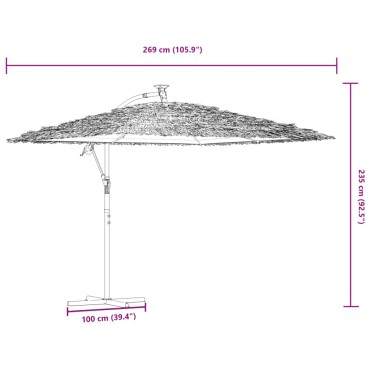 vidaXL Ομπρέλα Κήπου με Ξύλινο Ιστό Πράσινη 269x269x235 εκ.