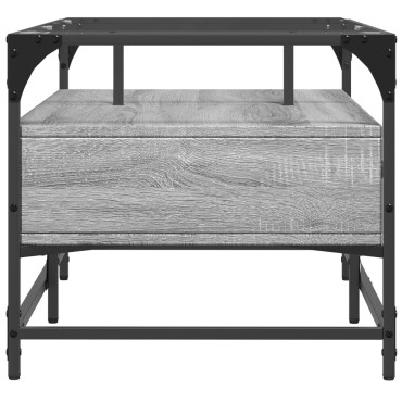 vidaXL Τραπεζάκι Σαλονιού Sonoma Γκρι 98,5x50x45cm με Γυάλινες Πόρτες 1 τεμ.
