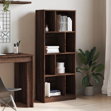 vidaXL Βιβλιοθήκη Καφέ Δρυς 57x28,5x141cm από Επεξεργασμένο Ξύλο 1 τεμ.