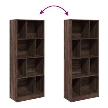 vidaXL Βιβλιοθήκη Καφέ Δρυς 57x28,5x141cm από Επεξεργασμένο Ξύλο 1 τεμ.