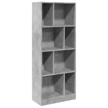 vidaXL Βιβλιοθήκη Γκρι Σκυροδέματος 57x28,5x141cm Επεξεργ. Ξύλο 1 τεμ.